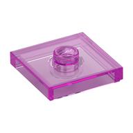 Plate Special 2 x 2 with Groove and Center Stud (Jumper) (Trans-Dark Pink)