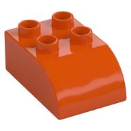Duplo Brick 2 x 3 with Curved Top (Reddish Orange)