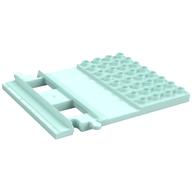 Duplo Train Track, Straight with 4 x 8 Plate on Side (Light Aqua)