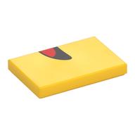 Tile 2 x 3 with Half Mouth, Smiling Print (Yellow)