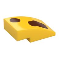 Brick Curved 3 x 2 No Studs with 2 Reddish Brown Splotch Print (Yellow)