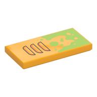 Tile 2 x 4 with 3 Louvers, Slime Print (Bright Light Orange)