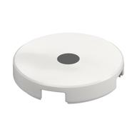 Tile Round 2 x 2 with Center Black Dot/Pupil/Eye Print (White)