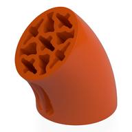 Brick Round 3 x 3 D. Tube with 45° Elbow and Axle Holes (Crossholes) at Each End (Reddish Orange)