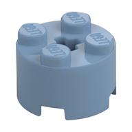 Brick Round 2 x 2 with Axle Hole (Sand Blue)