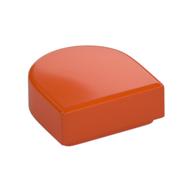 Tile Round 1 x 1 Half Circle (Reddish Orange)