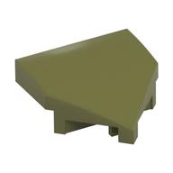 Brick Wedged, Curved 2 x 2 with Stud Notches (Olive Green)