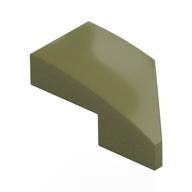 Brick Wedged, Curved 2 x 1 with Stud Notch Left (Olive Green)