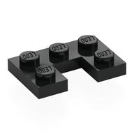 Plate 2 x 3 with 1 x 1 Cutout (Black)