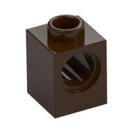 Technic Brick 1 x 1 with Pin Hole (Dark Brown)