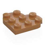 Plate Angled 3 x 3 with Heart Shape (Medium Nougat)