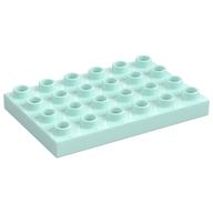 Duplo Plate 4 x 6 (Light Aqua)