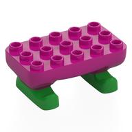 Feet Bright Green Pattern with 3 x 5 Plate (Magenta)