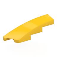 Brick Wedged, Curved 1 x 4 with Stud Notch Left (Yellow)