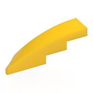 Brick Wedged, Curved 1 x 4 with Stud Notch Right (Yellow)