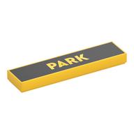 Tile 1 x 4 with 'PARK' on Black Background Print (Yellow)