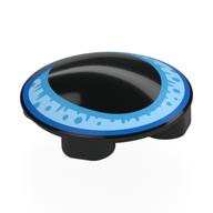 Plate Round 2 x 2 with Rounded Bottom with Blue Cat Eye Print (Black)