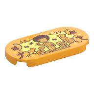 Tile Round 2 x 4 with Antonio, Animals on Bright Light Yellow Background Print (Bright Light Orange)