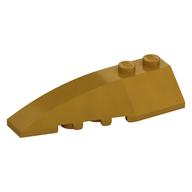 Brick Wedged, Curved 6 x 2 Left, Inner Ridges (Pearl Gold)