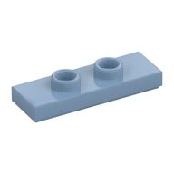 Plate Special 1 x 3 with 2 Studs with Groove and Inside Stud Holder (Jumper) (Sand Blue)