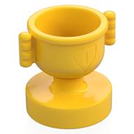 Duplo Trophy Cup with Number 1 in Shield - Closed Handles, Shallow Notches (Yellow)