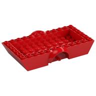 Vehicle Base 6 x 12 x 2 1/2 with Mudguards, 2 Wheel Pins and 4 x 10 Centre Recess, Same Color Wheel Holders (Red)