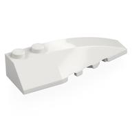 Brick Wedged, Curved 6 x 2 Right, Smooth Inner Walls (White)
