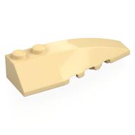 Brick Wedged, Curved 6 x 2 Right, Smooth Inner Walls (Tan)