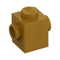 Brick Special 1 x 1 with Studs on 2 Sides (Pearl Gold)