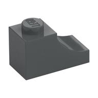 Brick Curved 2 x 1 with Inverted Cutout (Dark Bluish Gray)