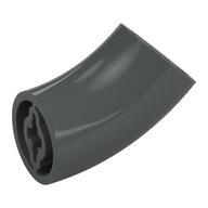 Brick Round 2 x 2 D. Tube with 45° Elbow and Axle Holes (Crossholes) at Each End [LONG] (Dark Bluish Gray)