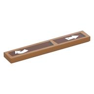 Tile 1 x 6 with White Arrows on Reddish Brown Backgrounds Print (Medium Nougat)