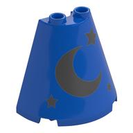 Cone Half 2 x 4 x 3 with Silver Moon, Stars Print (Blue)