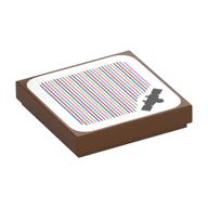 Tile 2 x 2 with Seesaw and Barcode Print (Sticker) (Reddish Brown)