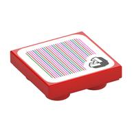 Tile Special 2 x 2 Inverted with Piranha Plant and Barcode Print (Sticker) (Red)