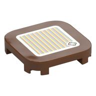 Tile Round Corners 4 x 4 x 2/3 with Wiggler and Barcode Print (Sticker) (Reddish Brown)