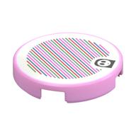 Tile Round 2 x 2 with Shy Guy and Barcode Print (Sticker) (Bright Pink)