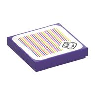 Tile 2 x 2 with Rot and Barcode Print (Sticker) (Dark Purple)