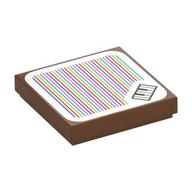 Tile 2 x 2 with Piano and Barcode Print (Sticker) (Reddish Brown)