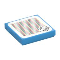 Tile 2 x 2 with King Boo and Barcode Print (Sticker) (Dark Azure)