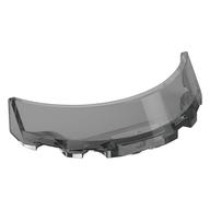 Windscreen 3 x 6 x 1 Curved with Rectangular Stud Holder in Bottom (Trans-Black)