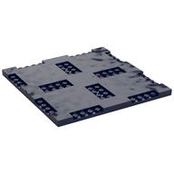 Plate Special 16 x 16 x 2/3 with Eight Recessed Edges with 1 x 4 Studs and Four Recessed Centers with 2 x 4 Studs (Dark Blue)