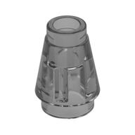 Cone 1 x 1 [Top Groove] (Trans-Black)