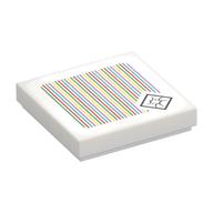Tile 2 x 2 with Shy Boo and Barcode Print (Sticker) (White)