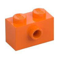 Brick Special 1 x 2 with 1 Center Stud on 1 Side, Bottom Stud Holder (Orange)