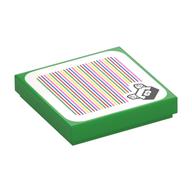 Tile 2 x 2 with Para-Biddybud and Barcode Print (Sticker) (Bright Green)