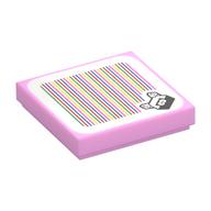 Tile 2 x 2 with Para-Biddybud and Barcode Print (Sticker) (Bright Pink)