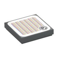Tile 2 x 2 with Bowser and Barcode Print (Sticker) (Dark Bluish Gray)