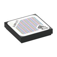Tile 2 x 2 with 'Start', Cannon, and Barcode Print (Sticker) (Black)