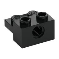 Technic Brick Special 1 x 2 with Pin Hole and 1 x 2 Plate (Black)